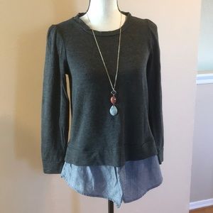 Bobeau Sweatshirt Grey Soft Crew